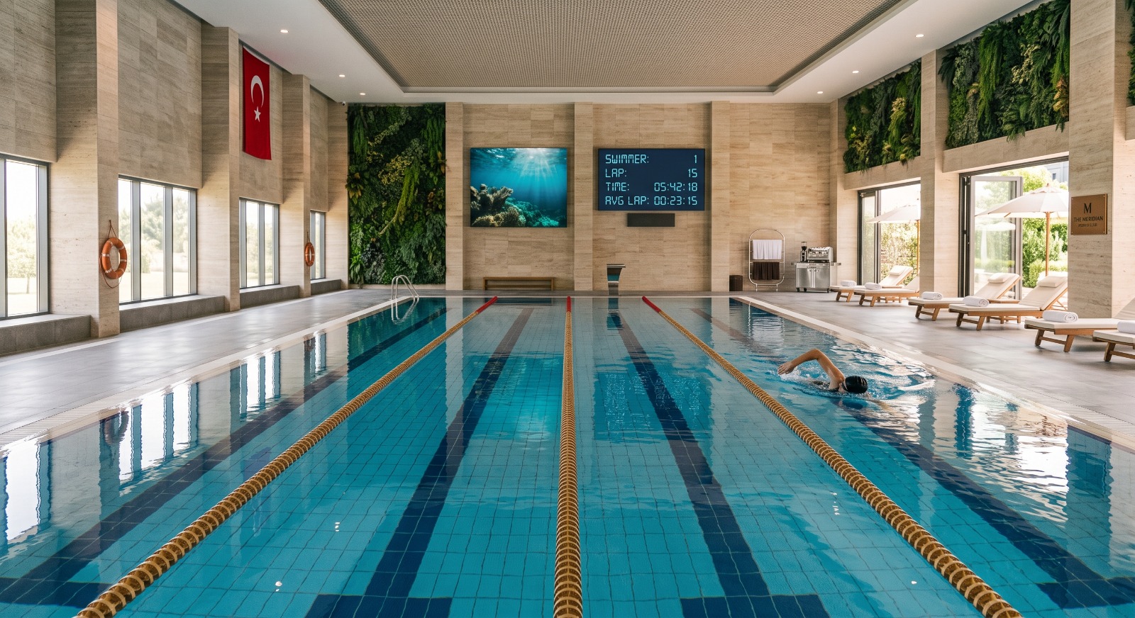 Over Blue Swimming Pool